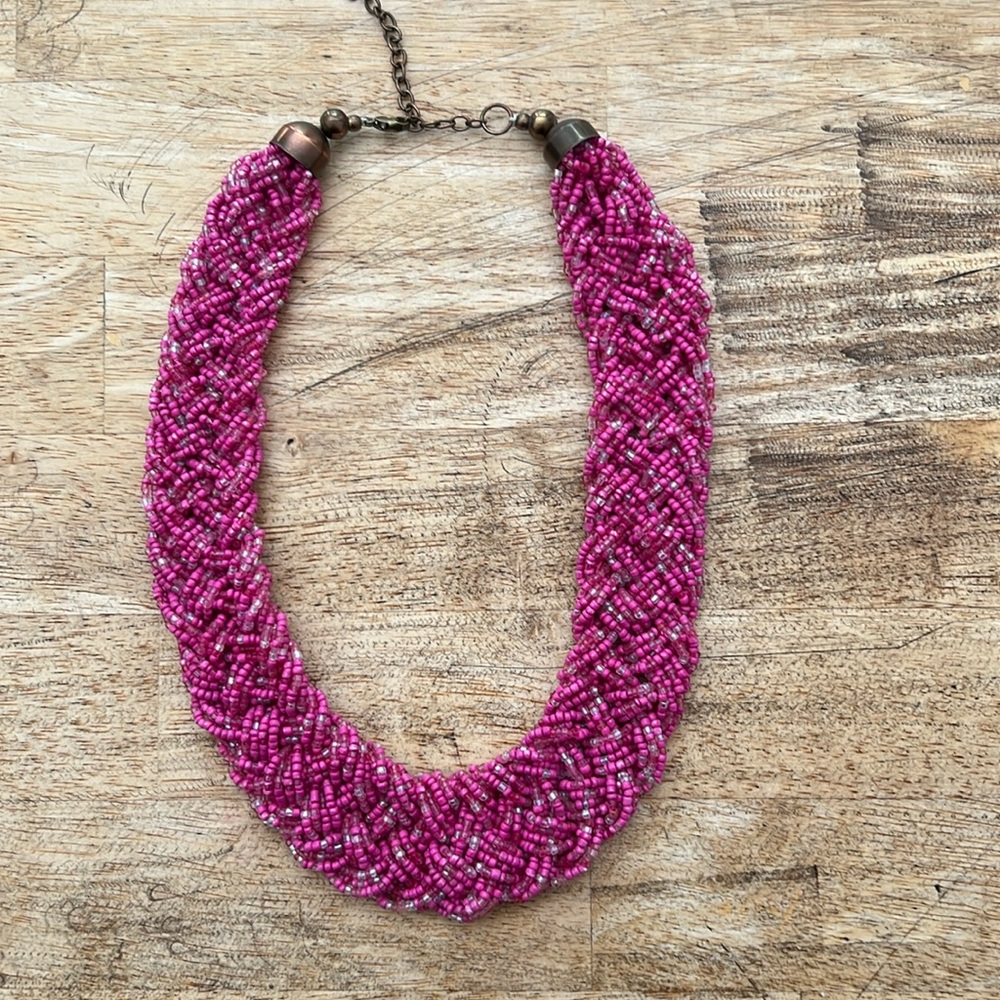 Pink beaded necklace